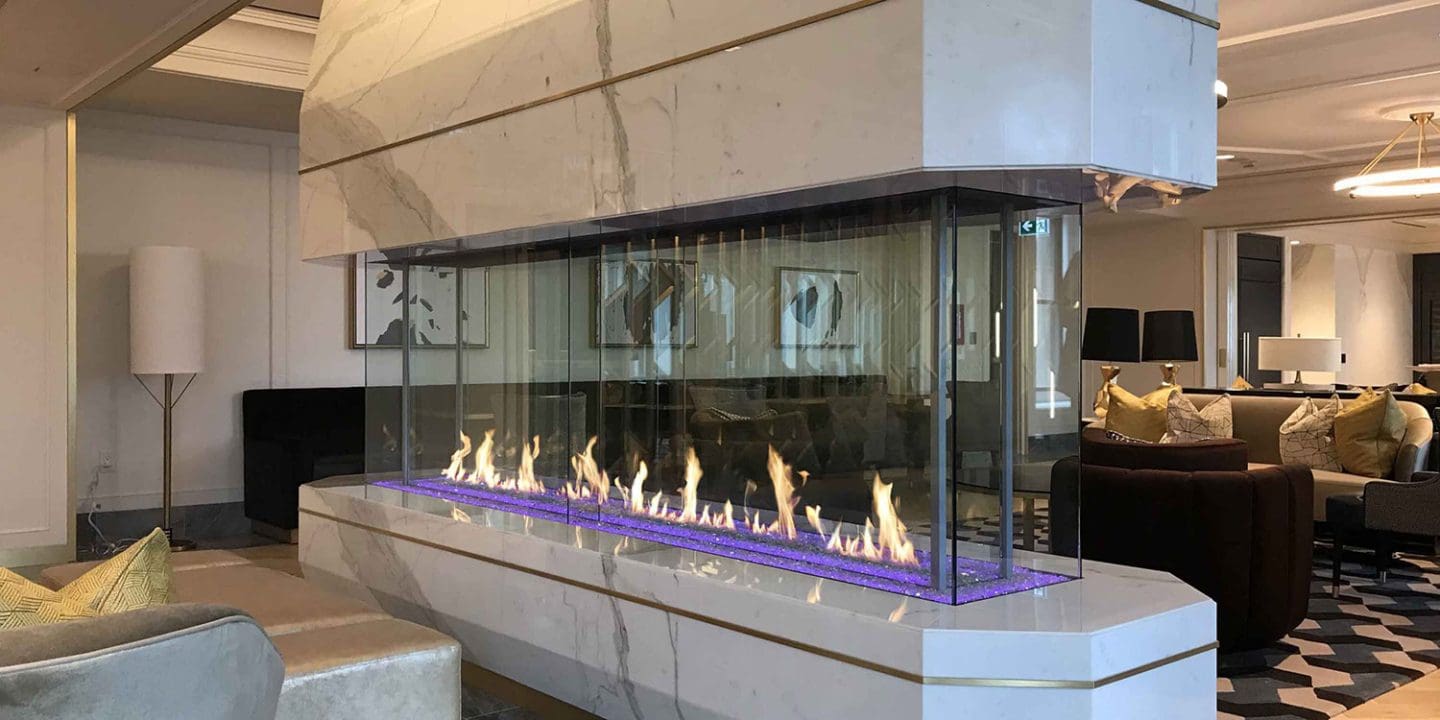 DaVinci Custom Fireplaces - DaVinci Collection - Island Linear Gas Fireplace