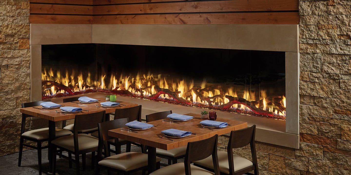 DaVinci Custom Fireplaces - DaVinci Collection - L-Configuration Linear Gas Fireplace - Image 2