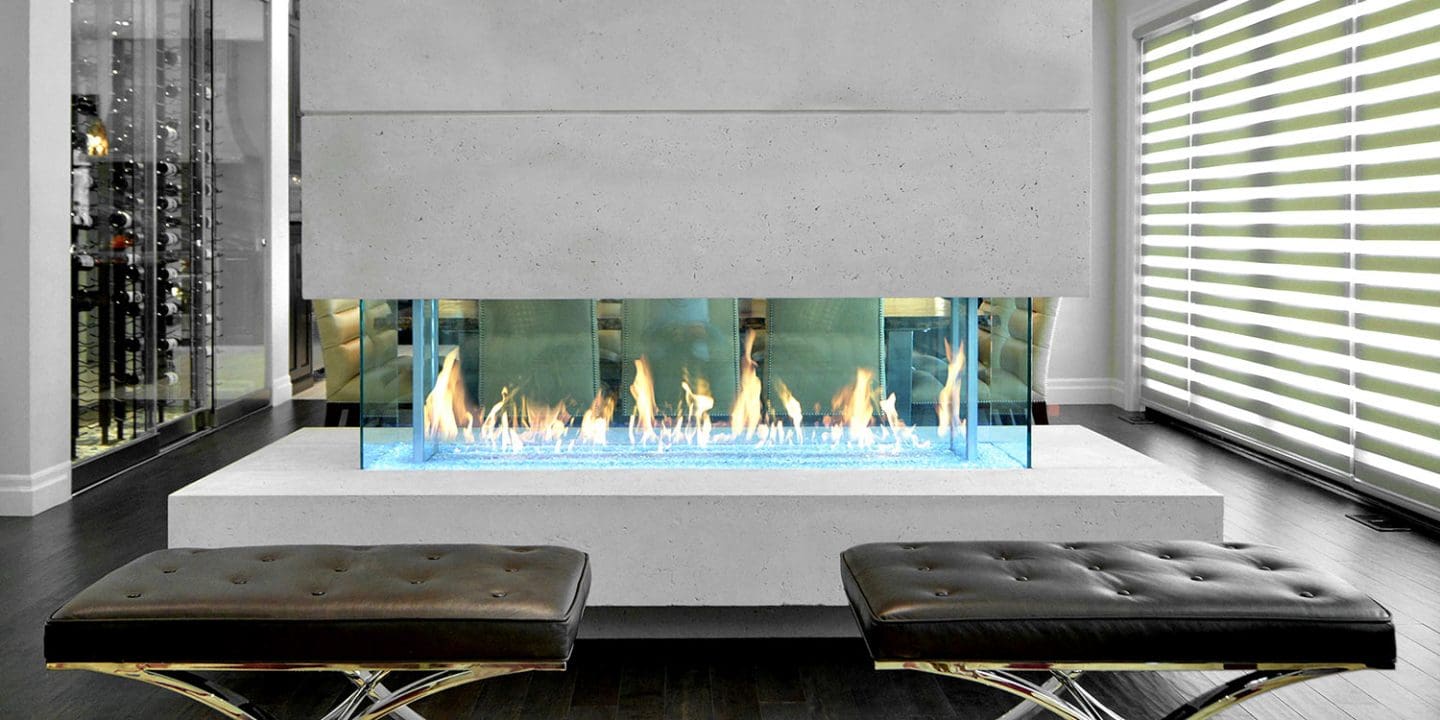 DaVinci Custom Fireplaces - DaVinci Collection - Island Linear Gas Fireplace - Image 2